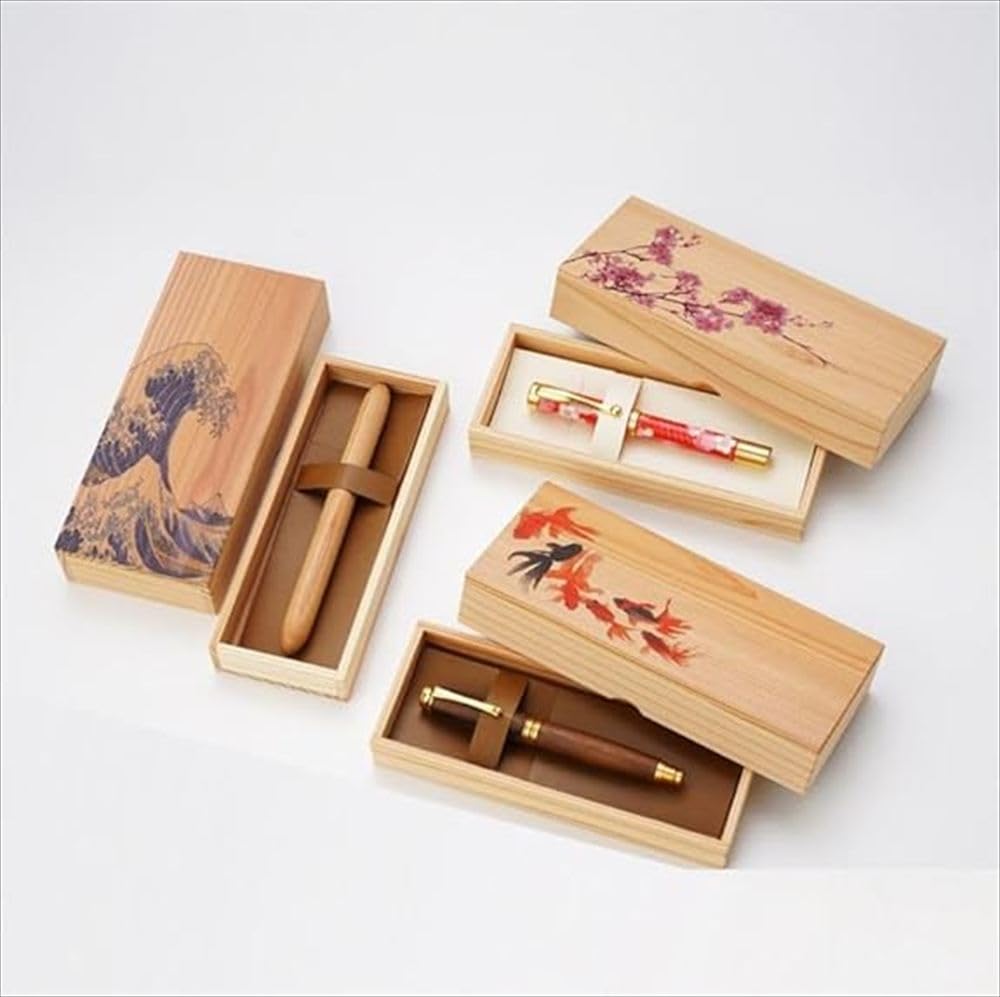 Holz-Federmäppchen Kirschblüten-Design „Nagarasugino“ - MP-201