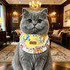 Huisdier Slab met Verstelbaar Elastisch Koord Kat Bandana met Cartoon Patroon Gedrukt Ademende Kattenkraag voor Kleine tot Middelgrote Huisdieren