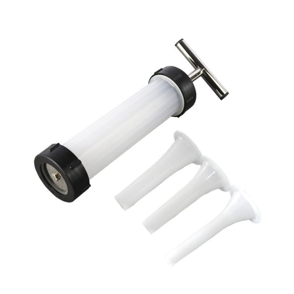 Home Kitchen Sausage Stuffer with 3 Filling Tubes Manual Hand Push Type Plastic Sausage Maker