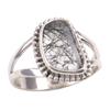 Natural Black Rutile Gemstone 925 Solid Sterling Silver Jewelry Ring Size 6 Z9W51