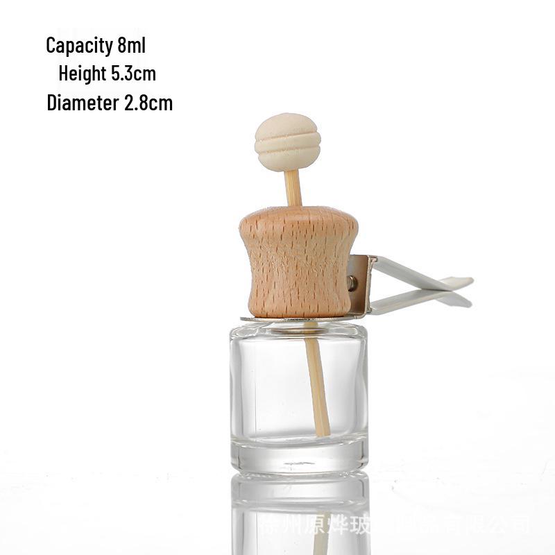 Glass Car Diffuser Bottle with Lanyard, 8ml/10ml, High-Value Aromatherapy Refillable Pendant with Lid.