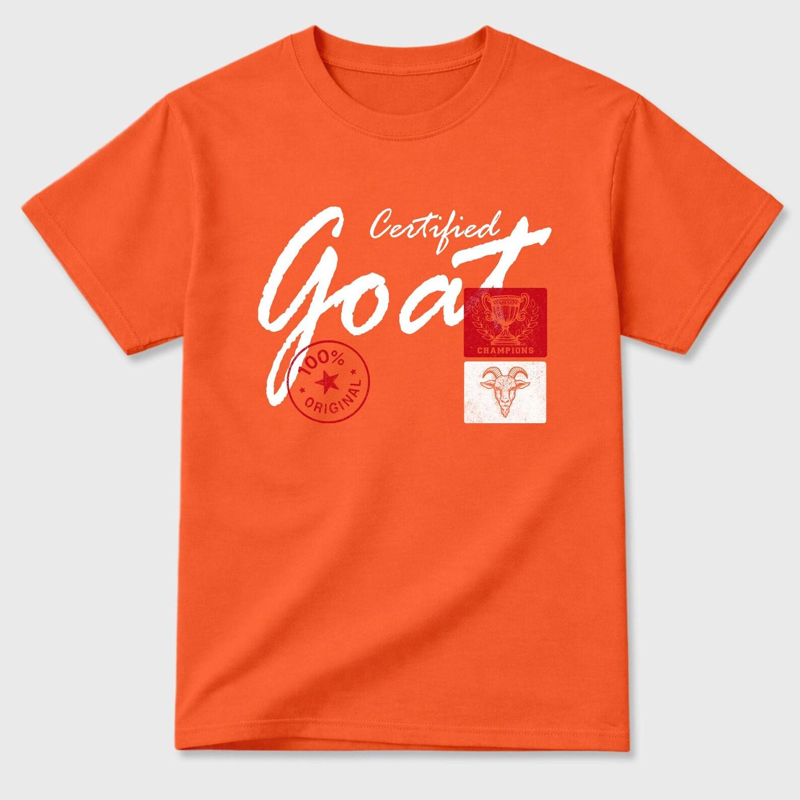 Certified Goat graphic tee. Streetwear Brand Graphic T-Shirt. 3s Orange Citrus S