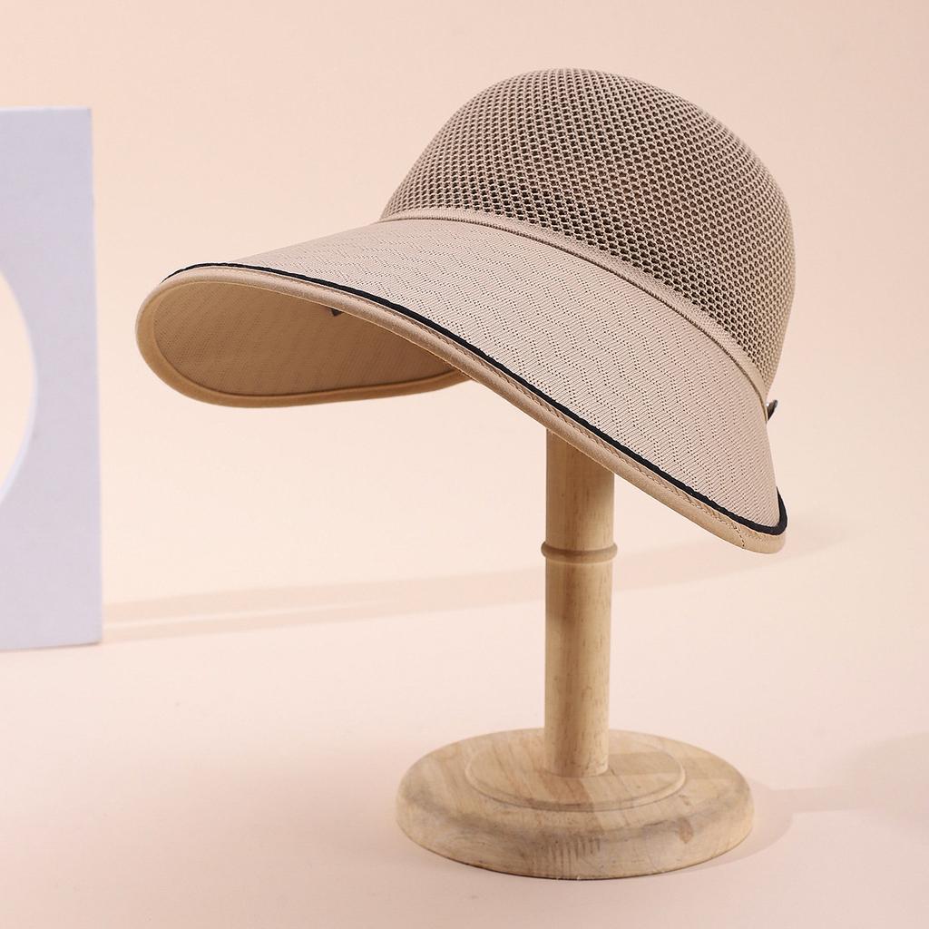 Summer Mesh Breathable Hollow Hat Women'S Large Brim Showing Face Small Equestrian Hat Outdoor Travel Such A Sunscreen Hat
