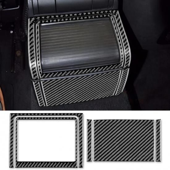Carbon Fiber for BMW E46 1998-2006 Gear Shift Warning Button & Cup Holder Trim – Black Carbon Fiber Interior Panel Deco Cover.