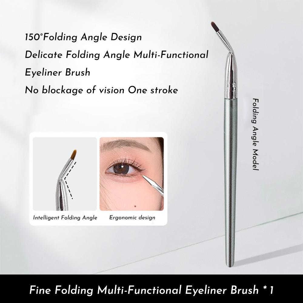 Скошенная кисть для подводки глаз Precision Angled Eyeliner Brush — ультратонкая изогнутая головка для гелевой/жидкой подводки и консилера. Синтетическая щетина, салонного качества. Идеально подходит для новичков и профессионалов.