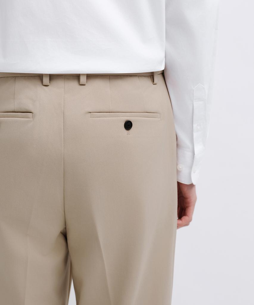 Musinsa Standard Wide Hidden Elastic Waist Slacks [Beige]