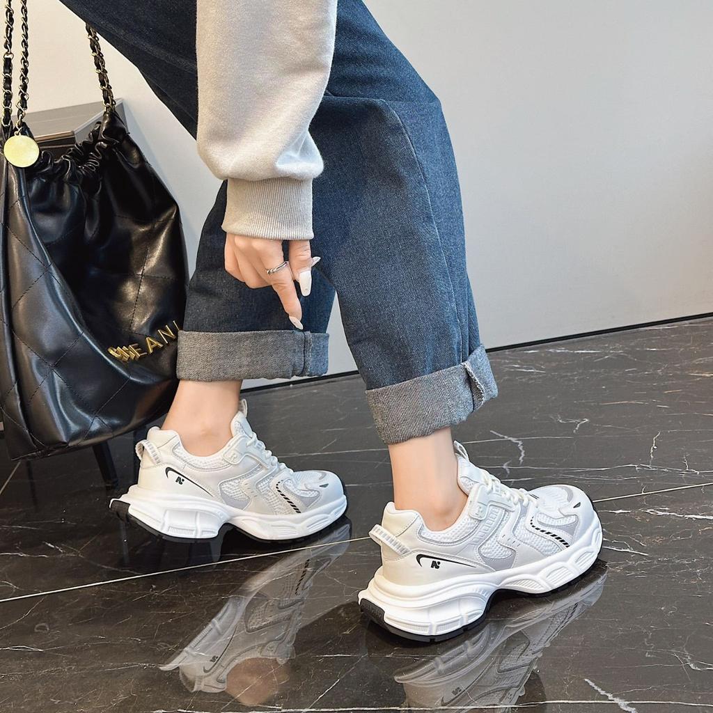 Retro Platform Dad Shoes Women's 2025 Spring New Breathable Mesh Sports Casual Shoes Versatile and Lightweight Running Shoes