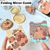 Capybara Flip-Top Handheld Folding Makeup Mirror Cartoon Cute Student Small Mirror Portable Makeup Mirror Comb Gift For Women