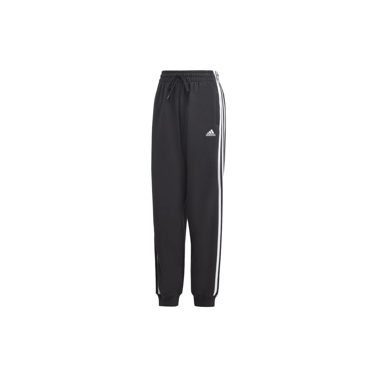 

Adidas Three-Stripe Design Cuffed Knit Casual Pants Daily Wear Bottoms Women Black HA4375 XL