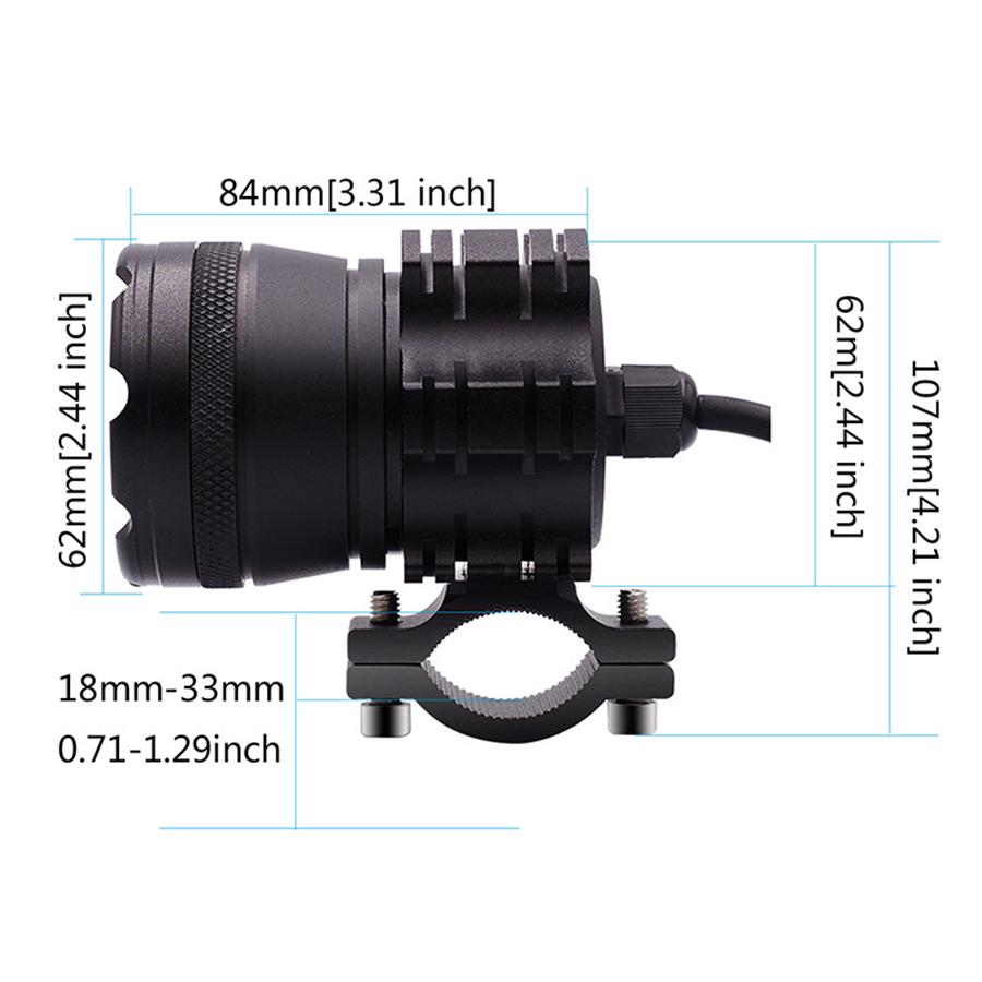 2PCS 180W 6500K 7800 LM Universal Aluminum Alloy 9 CREE Chips LED Motorcycle Headlights Motos Bulb Motorbike Waterproof