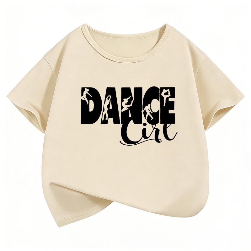 Letter Print Short Sleeve T-Shirt Y2K Kids Boys Girls Summer Spring Casual Top