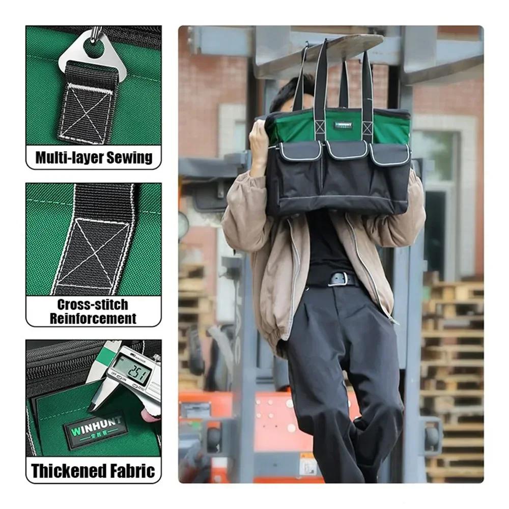 Square Tool Bag Durable Waterproof Portable Thickened Large Capacity Maintenance Tool Storage Pouch Electrician Hardware Toolkit