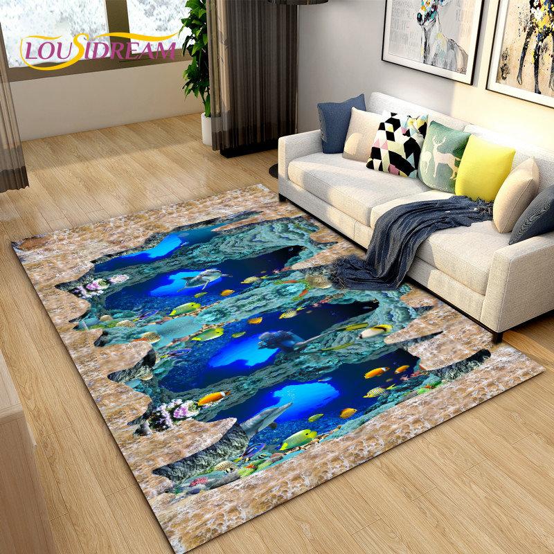 3D Illusion Animal,Zoon,Beast Area Rug Large,Carpet for Living Room Bedroom Sofa,Kitchen Doormat Non-slip Floor Mat Tapis Salon