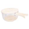 Fruit Washing Bowl with Strainer and Lid Thickened Drain Basket Colander Storage Box for Kitchen Folding Handle