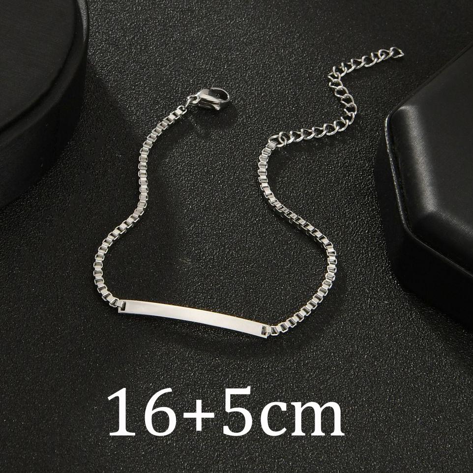 Atoztide Personalized Engrave Name Date Bracelet Set Stainless Steel For \Women Men Adjustable Link Cuban Chain Jewelry Gift