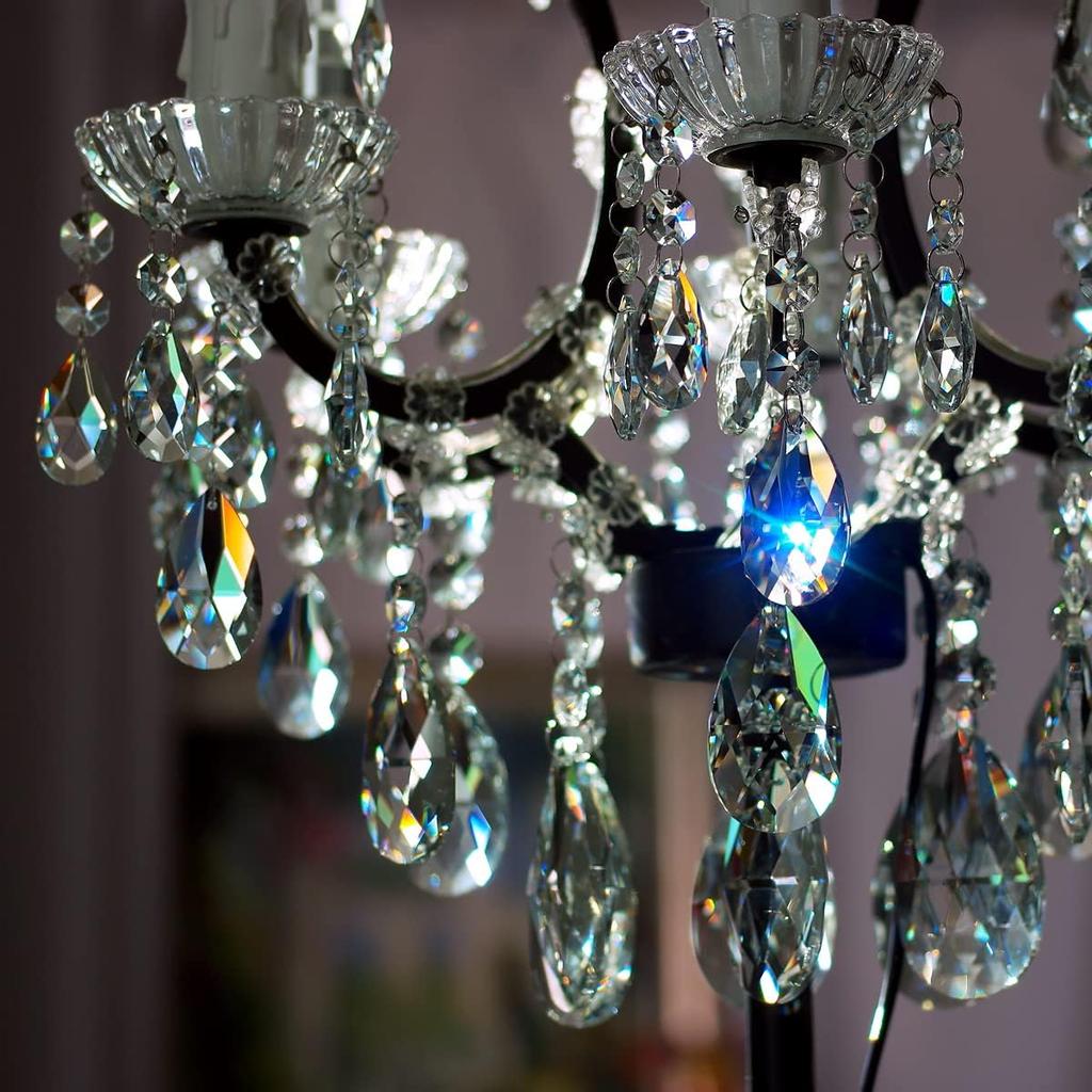 1ft 10pcs Teardrop Crystals Garland, Hanging Chandelier Crystals Prism Beads Chain for Wedding Home Decoration Clear GOLDENHAITAI