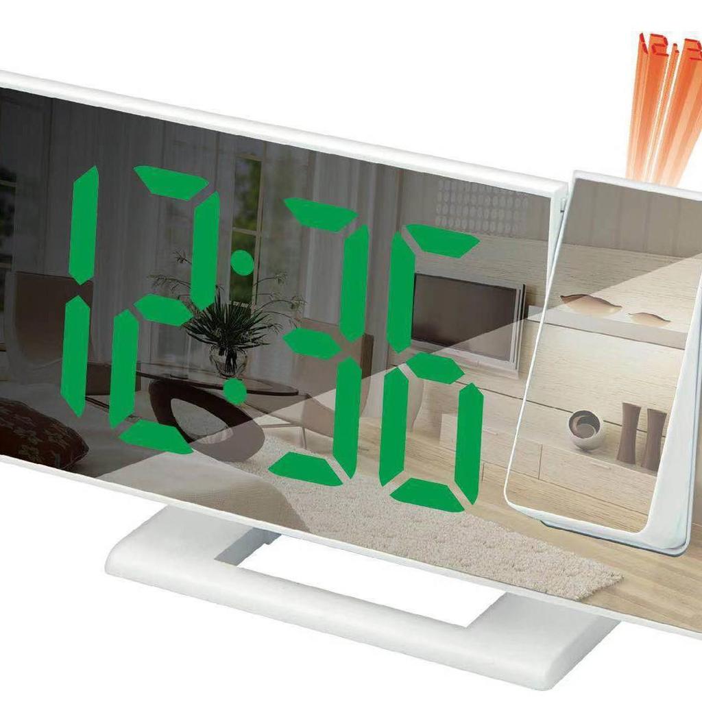 Large Screen LED Projection Alarm Clock with Mirror Display, Multifunctional Digital Clock 3618LP