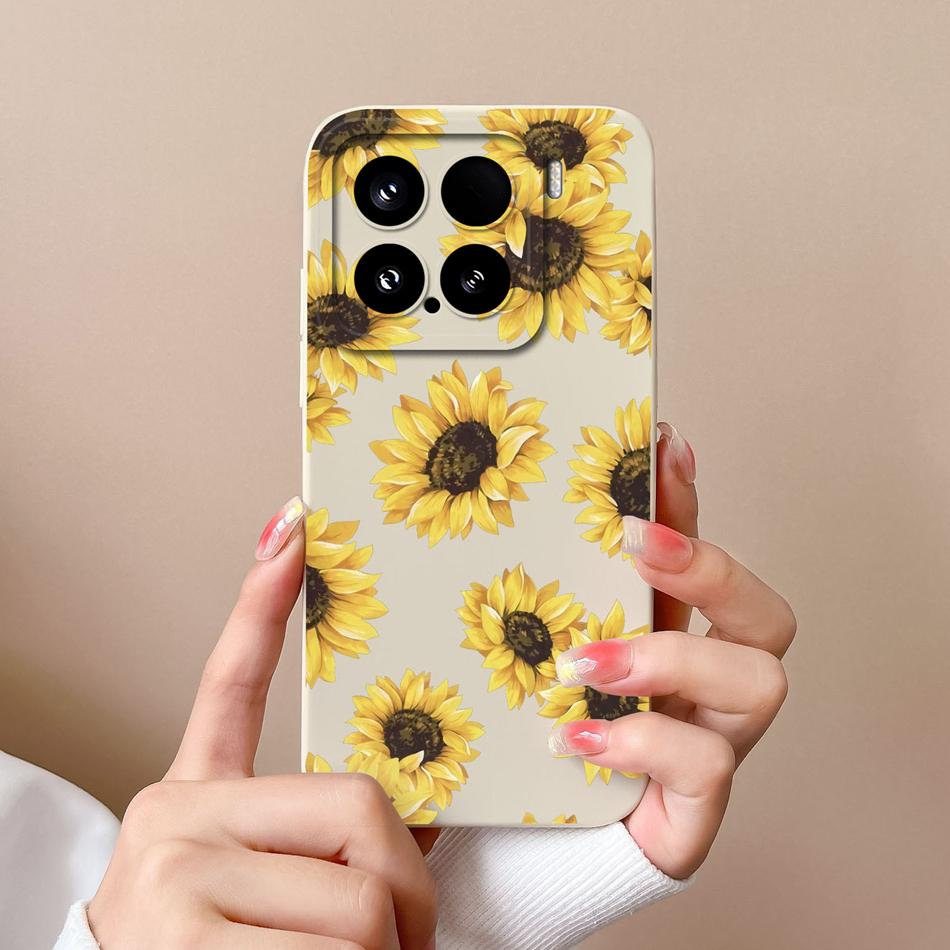 Candy Case For Xiaomi 15 Pro Phone Housing Soft Liquid Silicone Upgrade Full Protection Flowers Back Cover For Xiaomi15 Pro Capa