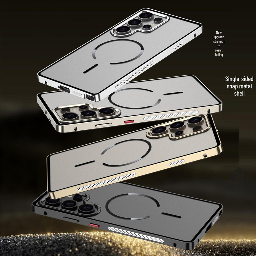 Magnetic Metal Frame Phone Case with Heat Dissipation for Samsung S23 Ultra/S24 Ultra