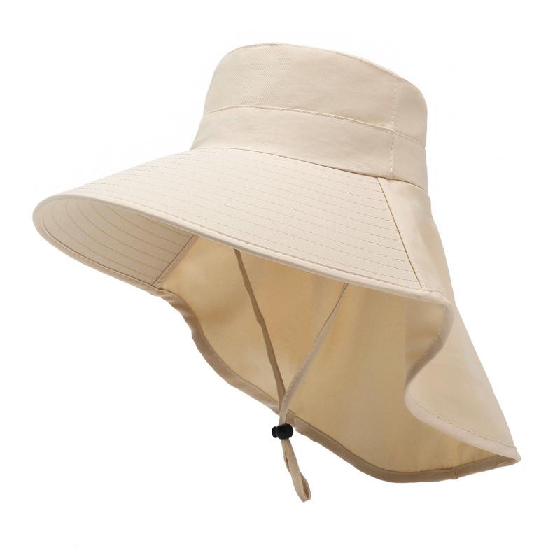 Summer Hats For Women Outdoor Uv Anti Neck Protection Sun Visors For Lady Fishing Hiking Wide Brim Shawl Sunscreen Ponytail Cap