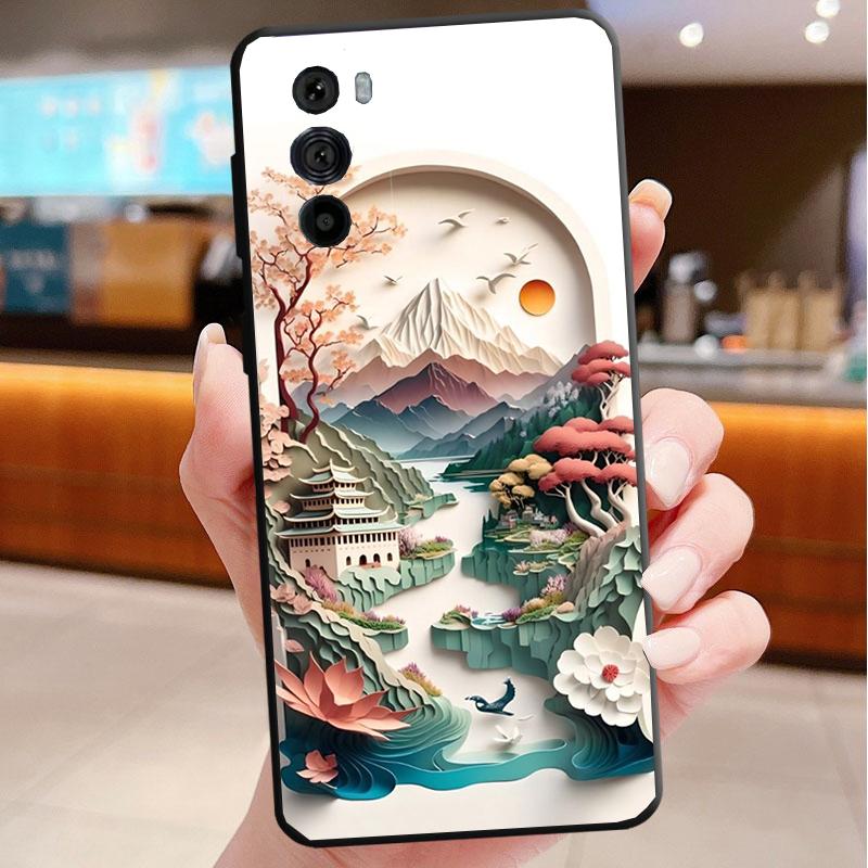 

Phone Case For Motorola Edge 50 40 Pro 60 50 40 30 Ultra Neo Fusion Moto G85 G72 G53 G54 G84 G13 G32 Landscape Sceneary Moon Moto G32
