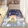 Whimsical Night Forest Carpet with Animals and Mushroom House Suitable for Use As an Anti-slip for Living Room Bedroom Sofas