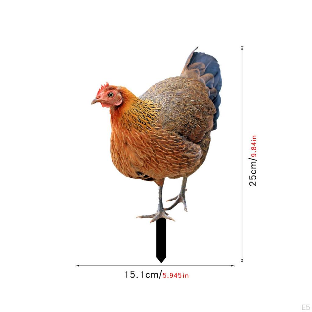 Animal Statue Stakes Realistic Chicken Sculpture Rooster Stake Garden for Lawn Yard