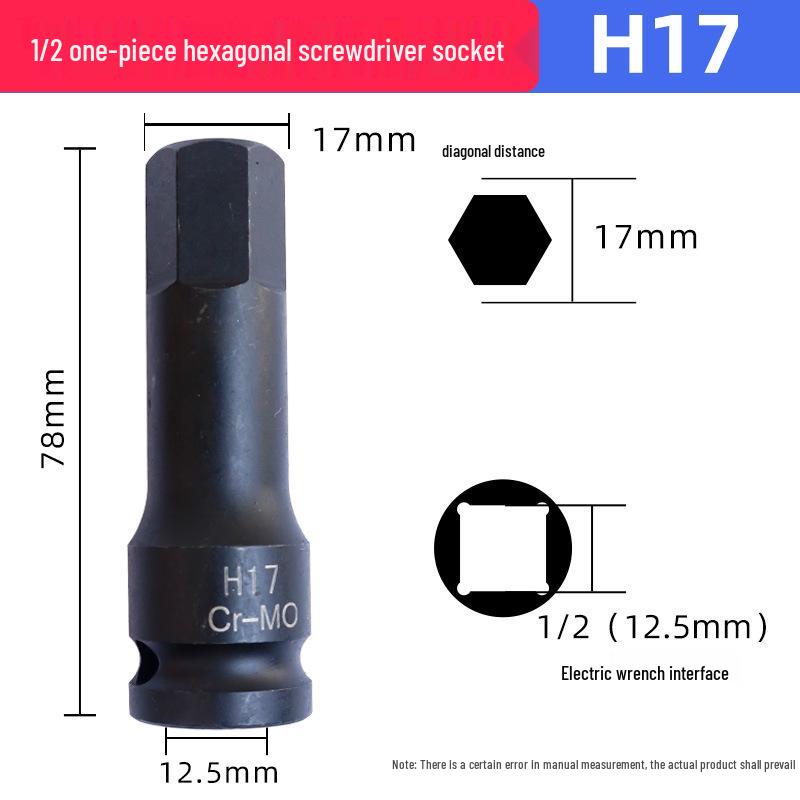 1/2 Inch Hex Air Impact Wrench Set: Large Pneumatic Socket & Electric Screwdriver