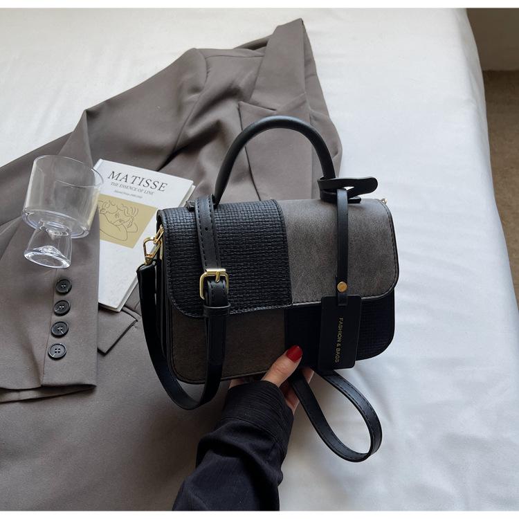 Ретро модная сумка с цветными блоками женская новая простая личностная маленькая квадратная сумка сумка через плечо