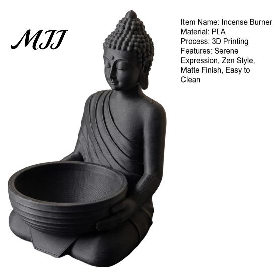 Räucheraschenfänger 3D-gedruckter Buddha-Halter für Räucherstäbchen, Zen-Brenner Handteller-Schale mit Schale, Meditationsdekoration Eingangsbereich Teeraum Wohnzimmer