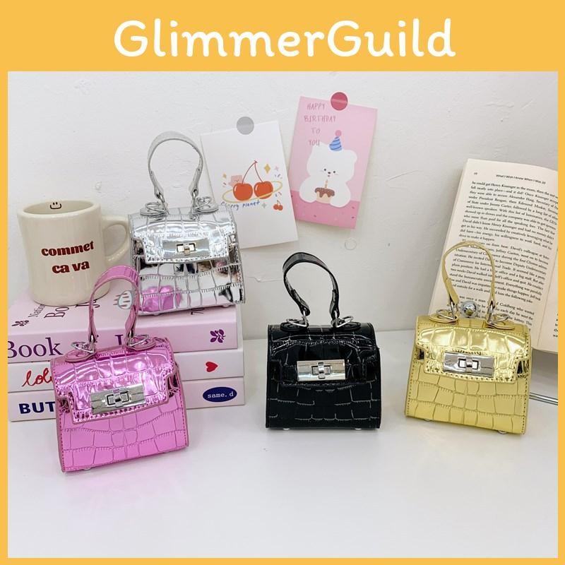 Children Solid Color Casual Bag With Laser Stone Texture Design Travel Daily