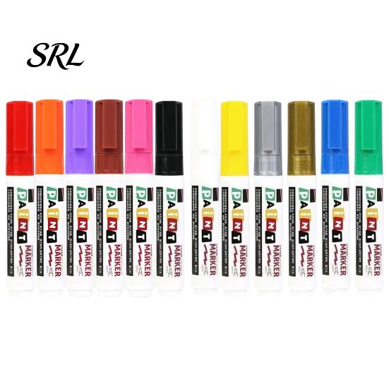 Steel And Stone Markers 12 Colors Flat Tip Paint Marker, Oil Based Broad Pen for Metal Tire Metallic Pens Glass Leather, Waterproof Quick Dry Touch Up