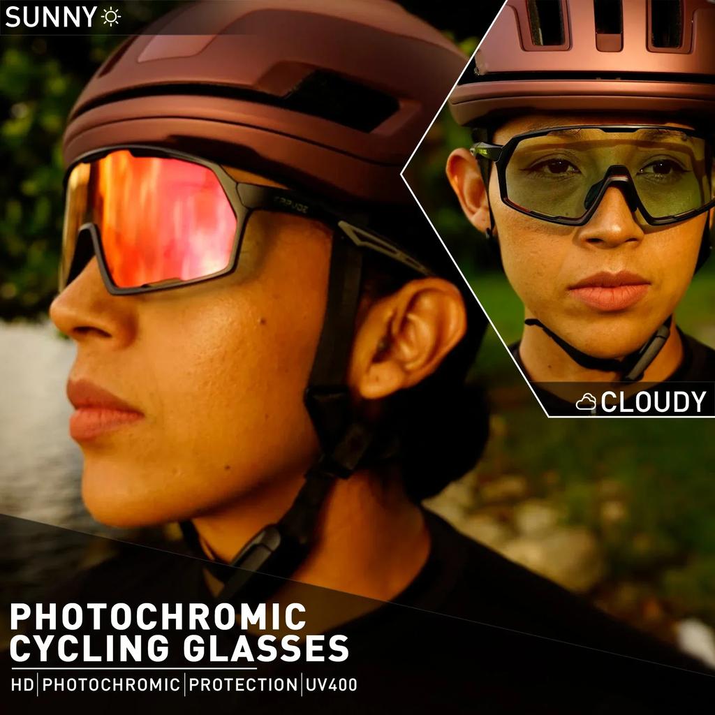 KAPVOE Photochromic Sunglasses Women Driving Bicycle Goggles UV400 Man MTB Climbing Glasses Outdoor Sports Bike Cycling Glasses