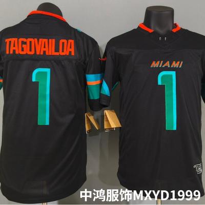 Herren NFL Miami Dolphins Rugby Trikot Speed Edition Tua Tagovailoa 1 Tyreek Hill 10 Jaylen Waddle 17 Schwarz Dritte Generation