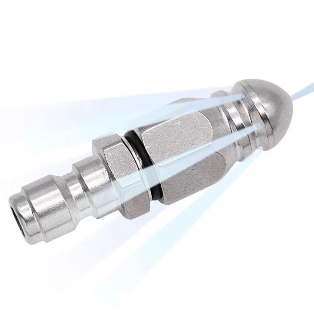 Professional Pressure Washer Drain Cleaning Nozzle High Pressure Water Jet Pipe Nozzle Unclogging Steel Sewer & Pipe Maintenance
