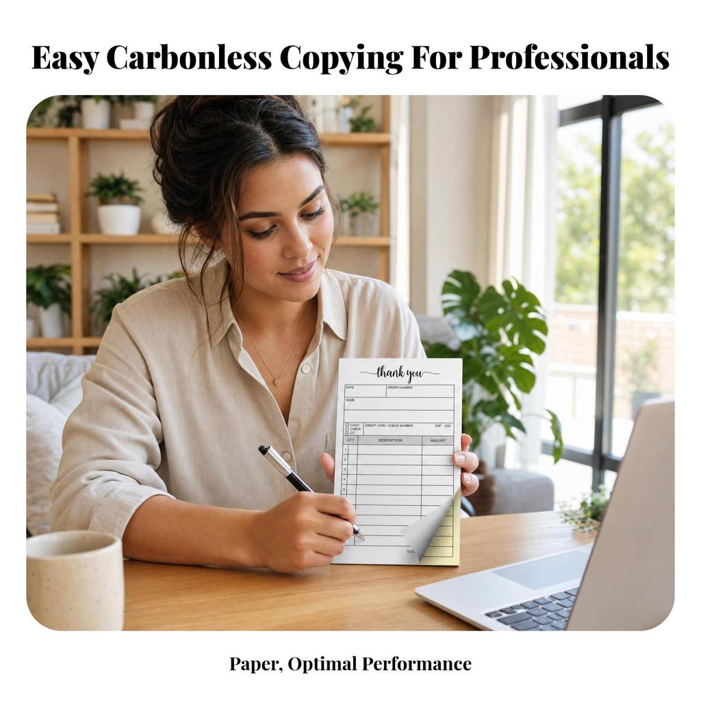 Carbonless Receipt Pad White and Yellow Order Form Chipboard Backing 2Part Book
