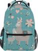 Colorful Alpaca Cactus Backpack, Cartoon Alpacas & Cacti Design, Durable Daily Bag, Perfect for Youth