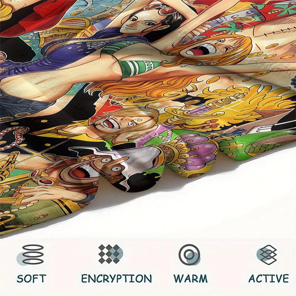 1pz Una Pezzo Monkey D Luffy Coperta in Flanella Fantasia Adatta a Tutte le Stagioni per Arredamento Casa Calore e Comfort Regali Regalo Festivo