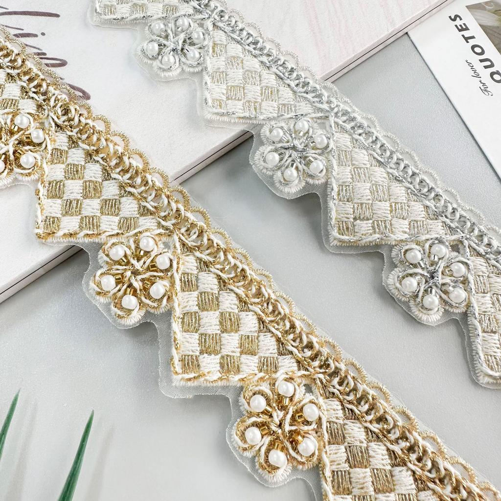 3.5Cm Wave Line Bead Embroidery Flower Decoration Barcode Clothing Window Accessories Home Luggage Accessories Lace Accessories