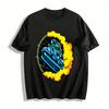 Astronaut Jet Moto Graphic Print Cool Casual Short Sleeve T-Shirt Pure Cotton T-shirt