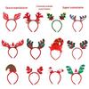 Snowman Antlers Bow Plush Headband: Christmas Hair Clip & Headwear for Holiday Parties