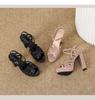 Chunky Heel Waterproof Platform Sandals with Thin Straps for Women, Sizes 35-42 - Ideal for Nightclub, Runway, or Work.