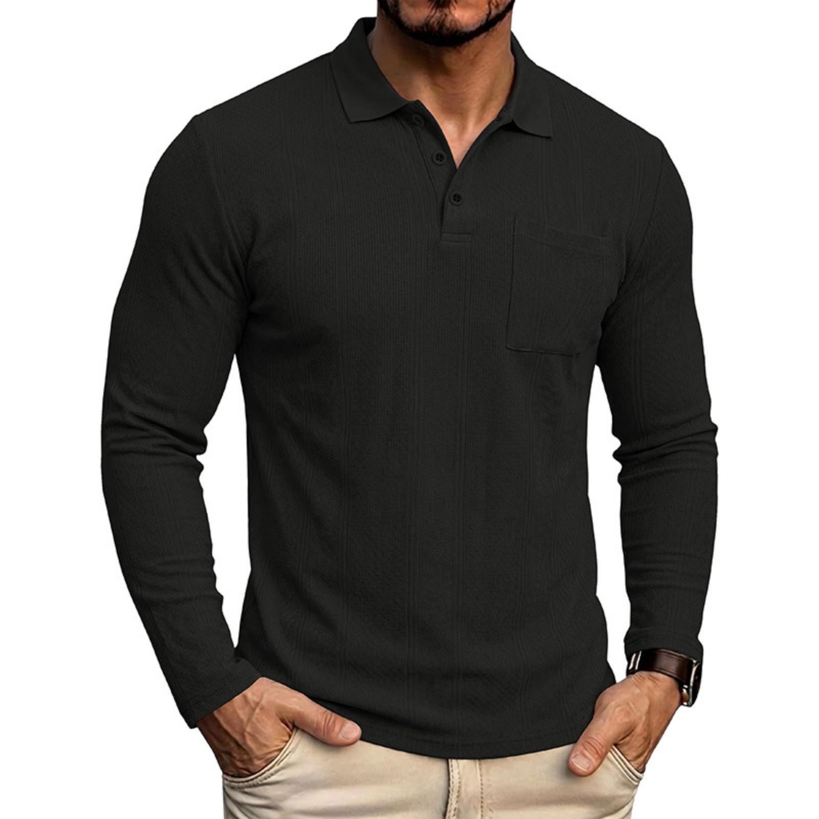 Men s Long Sleeve Mock Neck Pullover T-Shirt L