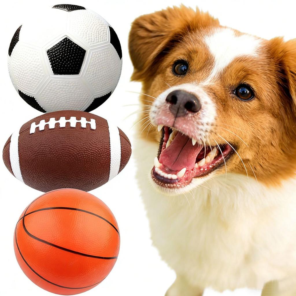 1 Stück Aufblasbare Hundebälle - Langlebige Mini-Basketball-, Fußball-, Rugby-Spielzeuge für aggressive Kauer, Große schwimmende Hundespielzeuge