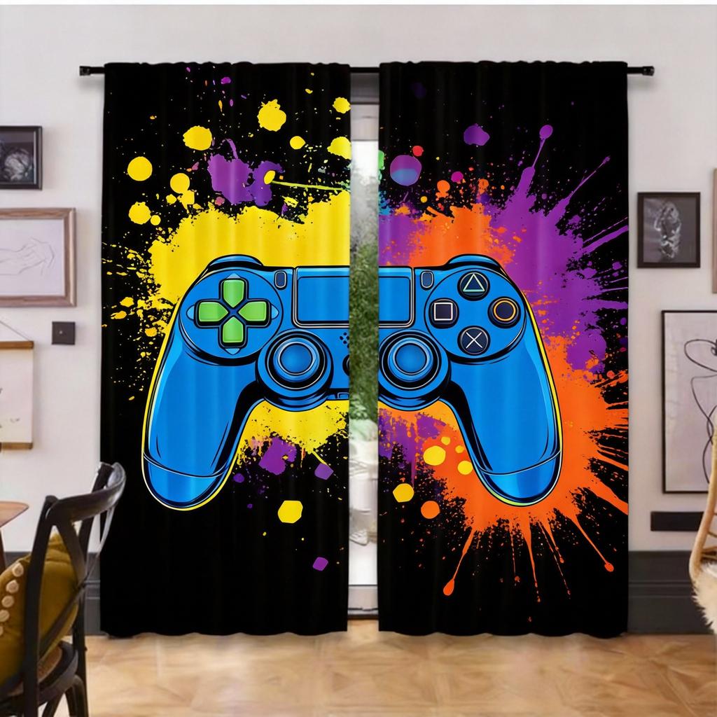 2 Pezzi Tende Oscuranti per Controller da Gioco Gamer Decorazione Camera da Letto Sala Giochi Soggiorno Per Camera da Letto Soggiorno e Ufficio