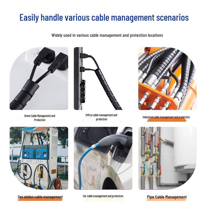PE Flame Retardant Cable Conduit Protector: Insulating Wire Management Sleeve, Open Type Wrap-Around.