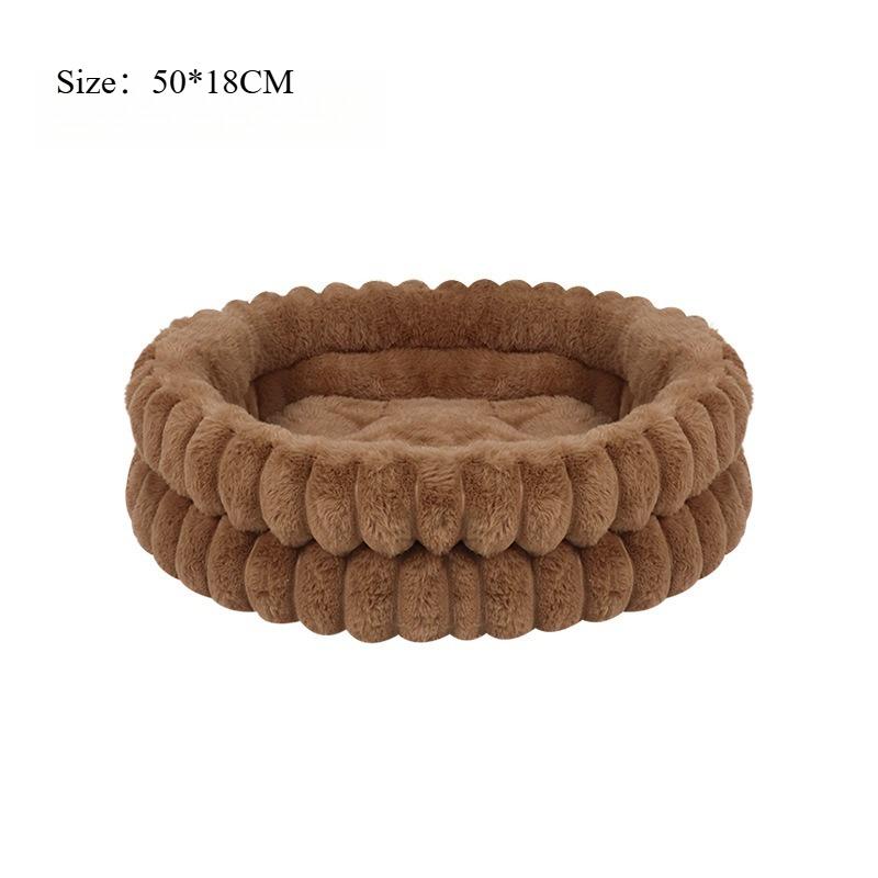 

All Season Round Plush Pet Bed for Cats and Dogs Washable Thickened Warm Sleeping Nest Sofa Cushion