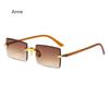 1PC Unisex Plastic Square Frame Fashio Rimless Sunglasses for Outdoor Beach Party Metal Ins Trendy Sunglasses Gafas De Sol Mujer
