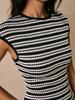 Striped Knit Dress - Imported Sleeveless Slim Fit One-Piece Midi Dress for Women