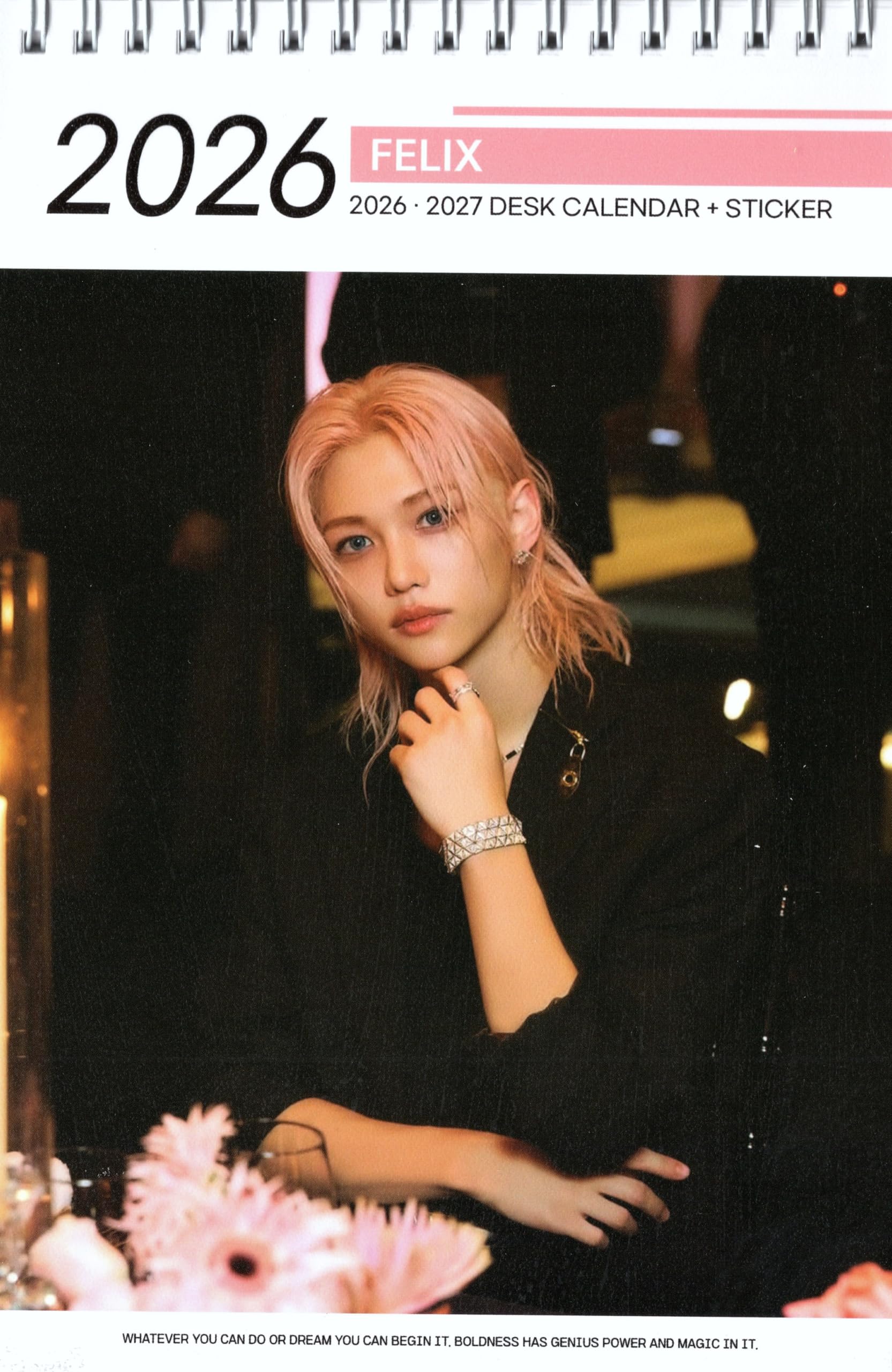 

Мерч Felix STRAY KIDS Настольный календарь Наклейки of (Фотокнига Календарь) 2026-2027 (2-летнее покрытие) [Набор 12] (K-POP)